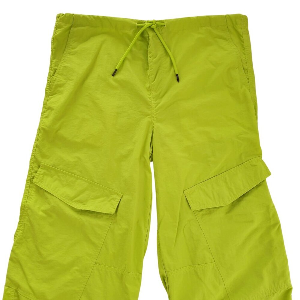 Tinseltown Bright Lime Green Chartreuse Parachute Pants Oversized Y2K Size S - Picture 3 of 16